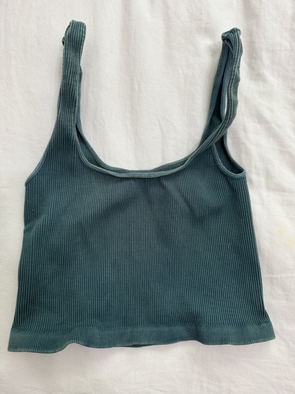 Free People Movement Green Ribbed Seamless Crop Tank, Size S